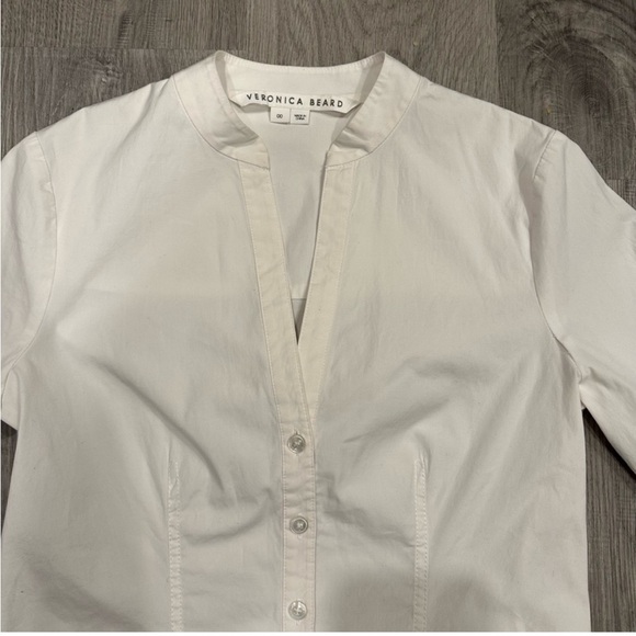 VERONICA BEARD Bab Flared-Cuff Button Down Shirt Blouse Size 00 - Picture 4 of 9